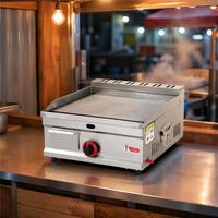 Machine à griller Teppanyaki professionnelle OEM à gaz, corps en acier inoxydable, pour comptoir, idéale pour la cuisine des snack-bars