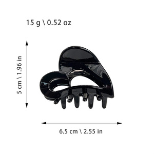 Pinces à <span class=keywords><strong>cheveux</strong></span> élégantes en acétate <span class=keywords><strong>pour</strong></span> femmes, motif fleur ajourée et cristal, usage quotidien, pinces à <span class=keywords><strong>cheveux</strong></span> en forme de cœur <span class=keywords><strong>pour</strong></span> femmes - Product Image 5