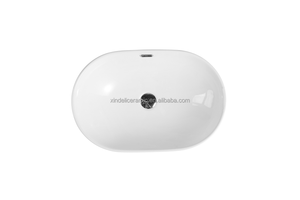 <span class=keywords><strong>Lavandino</strong></span> del <span class=keywords><strong>bagno</strong></span> del bacino del gabinetto della nave di ceramica del fronte ovale semi-incassato bianco professionale del fornitore - Product Image 2