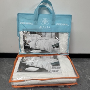 Set Lenzuola Bianche in Cotone per <span class=keywords><strong>Hotel</strong></span>, 3 Posti, 4 Pezzi: 2 Lenzuola Piane e 2 Federe - Product Image 1