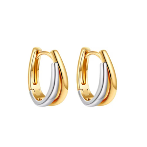 Pendientes con Brillo Metálico Premium, Cómodos y Estables de Usar, Forma Geométrica, Líneas Suaves, Capas Visuales Ricas, Versátiles - Product Image 2