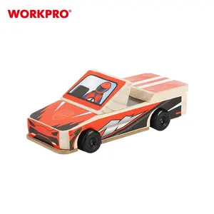 WORKPRO – petite voiture en bois pour enfants, assemblage de jouets de bricolage, voiture de sport à tirer