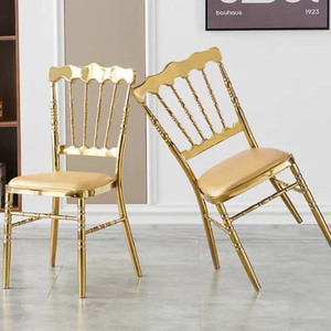 Moderne Sedie da Pranzo in Metallo <span class=keywords><strong>e</strong></span> Pelle con Schienale Alto - Sedie Resistenti per Uso Commerciale <span class=keywords><strong>e</strong></span> Domestico - Product Image 5