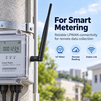 Antenne fouet pliable LoRa LPWAN 5 bandes, gain 5dBi, connecteur mâle pour communication IoT externe, compteur intelligent, capteur agricole