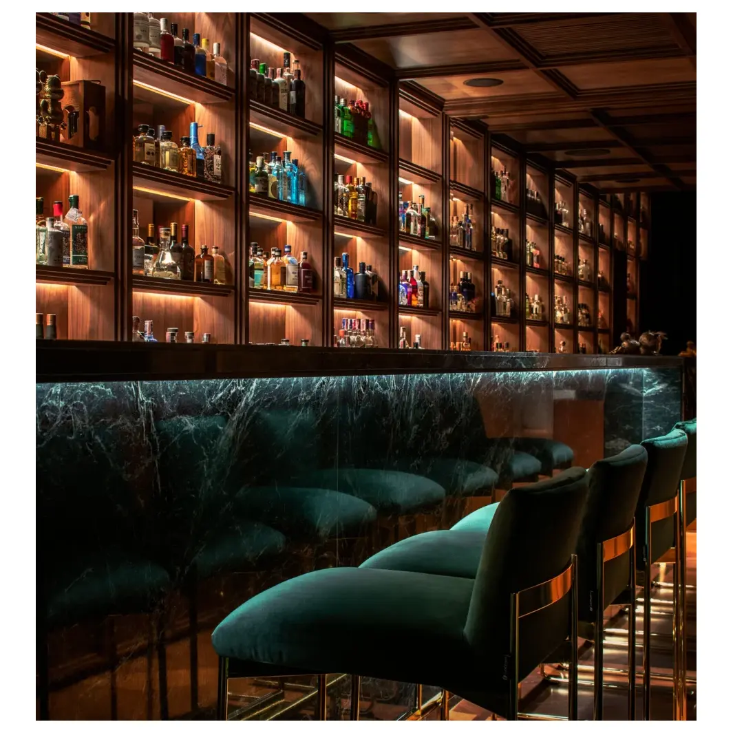 Bancone Bar personalizzato e retro Bar Self materiale in marmo in acciaio inossidabile per ristorante e discoteca