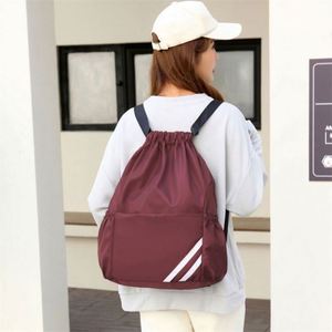 Custom Logo Lightweight Waterproof Folding Sport Gym <b>String</b> <b>Bag</b> Shoes Storage Drawstring Backpacks for Swimming - Product Image 3