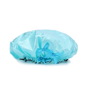 Bonnet de douche en satin bleu, violet, rose, épaissi, pour adultes, usage hygiénique - Product Image 5
