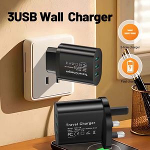3 พอร์ต USB QC3.0 ชาร์จเร็ว ที่ชาร์จสำหรับเดินทาง Type-C รองรับหูฟัง กล้องถ่ายรูป ปลั๊ก EU/US/UK พกพาสะดวกสำหรับโทรศัพท์มือถือ - Product Image 4