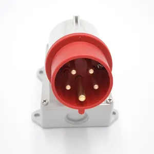 JH342 Hot selling 16A 5P 6H 400V Red IP44 IEC 60309-2 Industrial Surface Mounted Plug