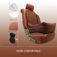 Coussin de siège auto pour chien de luxe carré surélevé en mousse à mémoire de forme, entièrement détachable et lavable, avec 2 harnais de sécurité à clipser, pour toutes les tailles de chiens