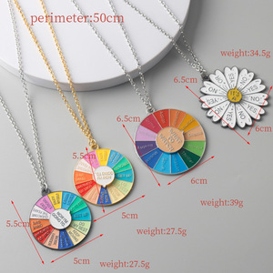 Cầu Vồng Bàn Quay Trâm Có Thể Điều Chỉnh Biểu Cảm Cảm Xúc Quản Lý Quyền Lực Xã Hội của Tôi Huy Hiệu Roulette Keychain Vòng Cổ Mặt Dây Chuyền Kim Loại - Product Image 5