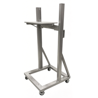 Support vertical en profilé aluminium pour machine, support industriel avec grand panneau central pour écrans et présentoirs