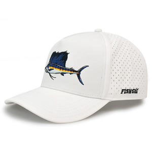 पानी सरीसृप स्नैपबैक टोपी नायलॉन हाइकिंग हैट छिद्रित छेद पानी के सबूत कढ़ाई मछली लोगो गोल्फ बेसबॉल टोपी - Product Image 5