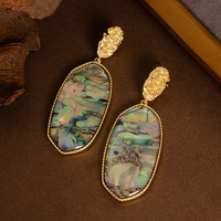 Boucles d'oreilles en coquille d'ormeau naturelle et boîtes à bijoux personnalisées et cartes de remerciement avec logo, livraison directe