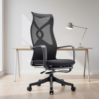 Chaise de bureau ergonomique moderne pivotante avec support lombaire en maille, appui-tête réglable, chaises inclinables de luxe, ensemble de mobilier