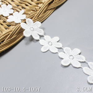 Dantel aksesuarları dar 3CM beyaz gipür kadınlar için suni dantel süs küçük 100% Polyester nakış dantel kumaş konfeksiyon - Product Image 2