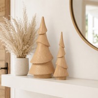 Décoration de table minimaliste Wabi-sabi en bois d'ananas sculpté à la main, style Art Déco, écologique et de haute qualité pour les fêtes