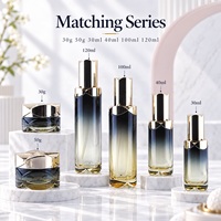 Ensemble d'emballages cosmétiques en verre blanc dégradé, pots à crème 30g 50g, flacons de soin 30ml 40ml 100ml 120ml, logo personnalisé