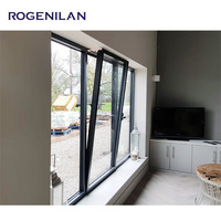 Ventana de Aluminio Rogenilan Estilo Francés Europeo Personalizada para Cocina, Baño, Ventana Abatible y Corredera