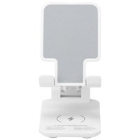 Support de chargeur de téléphone sans fil magnétique Wesdar Factory 5W OVP 5V/2A en ABS 2-en-1 pour smartphone et écouteurs avec réveil