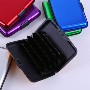 Wholesale Men's Women's Aluminum <b>Metal</b> Colored Card Pocket Case Waterproof Business ID Credit Cards <b>Wallet</b> Holder - Product Image 4