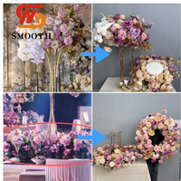 Arrangement floral lisse, décoration de mariage, centre de table, boule de fleurs artificielles en soie rose