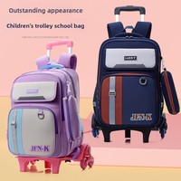 Sacs à dos scolaires à roulettes en nylon, nouveau style, pour l'école primaire (1re à 6e année) ; Sacs à dos pour garçons et filles, vente en gros transfrontalière