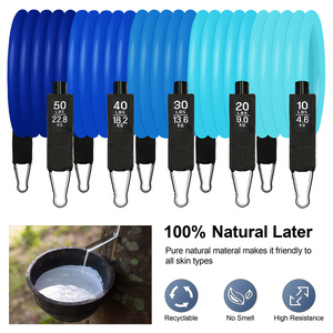 Gradient Blue 11pcs Latex Resistance <b>Bands</b> Set <b>Workout</b> Exercise <b>Bands</b> Kit Home Gym Fitness Equipment OEM - Product Image 2