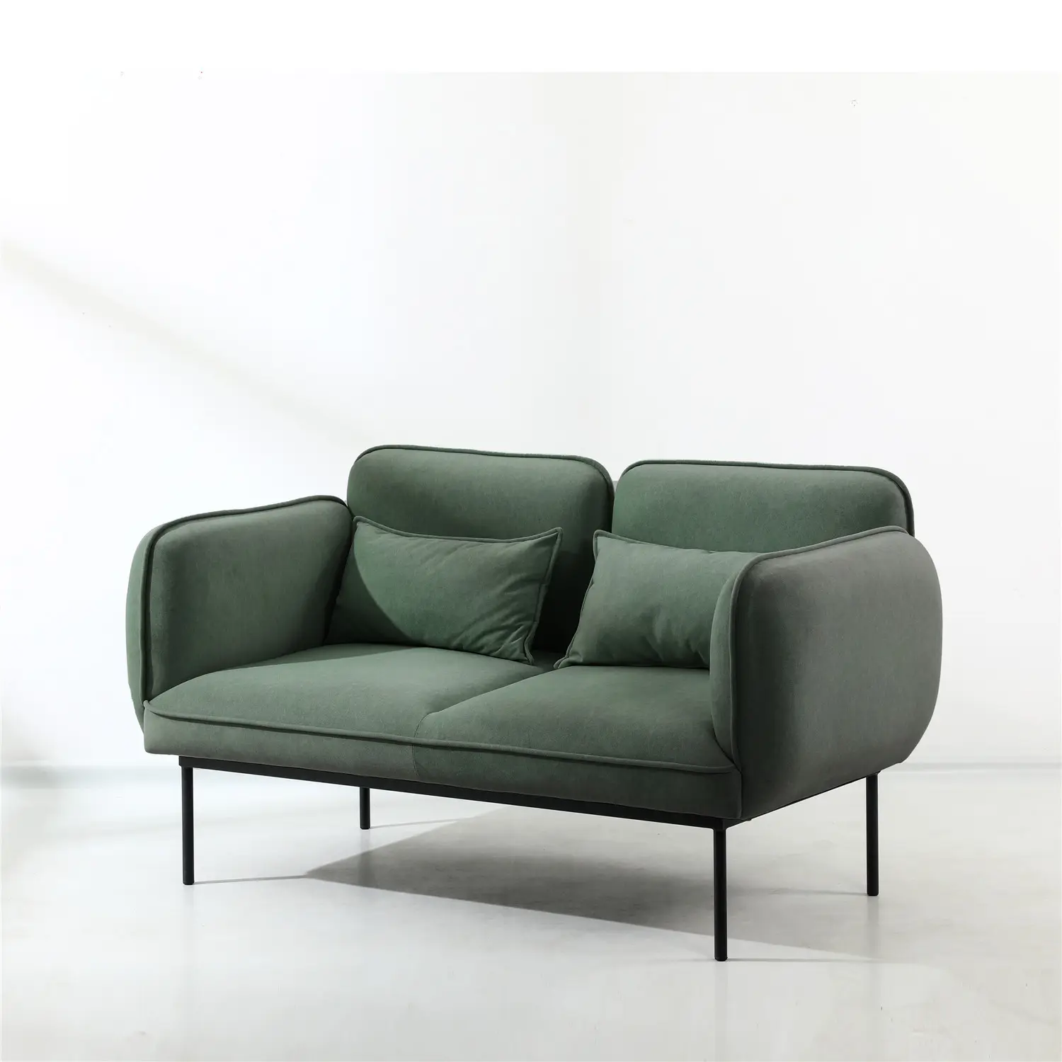 BSCI фабрика домашняя мебель современная тумба под Cutr Nordic Muebles Divano темно-зеленый ткань 2 местный гостиной диван с металлическими ножками