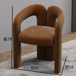 Chaise de salle à manger italienne créative, de luxe et de simplicité, chaise de salon en tissu de velours nordique pour la maison, la chambre à coucher et l'appartement. - Product Image 6