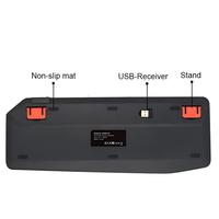 Keyboard TV Nirkabel 2.4G Bluetooth Dual Mode dengan Lampu Latar RGB Plastik dan Touchpad untuk Laptop dan Perangkat Smart TV/iOS/Android