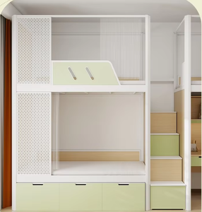 Lits superposés modernes en métal pour dortoir scolaire et appartement avec espace de stockage - Product Image 6