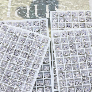 स्टार ज़िरकोनियम 8 मिमी फ्लैट वर्ग मैनीक्योर ड्रिल बर्फ फूल काट नीचे सुपर फ्लैश डिय गहने नाखून गैंडे - Product Image 6