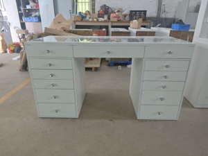 Table de maquillage de luxe moderne pour chambre à coucher avec miroir LED et tiroir lumineux, <span class=keywords><strong>coiffeuse</strong></span> pour chambre - Product Image 6