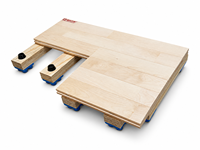 Revêtement de sol sportif modulaire en bois certifié EN14904 pour gymnase scolaire, système de pose sans outils, terrain de basketball, imperméable et durable
