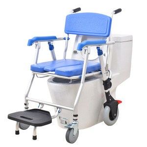 Wei Yikang <b>Folding</b> Wheeled <b>Commode</b> Chair With Seat And Backrest For Elderly And Disabled Bathroom Use - Product Image 4