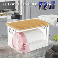 Lot de 2 contenants alimentaires avec poignées en bambou, en plastique PET, capacité 1-3L, dimensions 29x18x18CM, style américain, design multifonctionnel pour