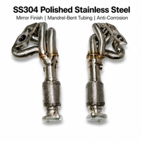 Collecteur d'échappement 4-en-1 en acier inoxydable SS304 avec raccords flexibles et emplacements pour sondes lambda pour Lexus LC500 5.0L V8 2UR-GSE 2018-2026