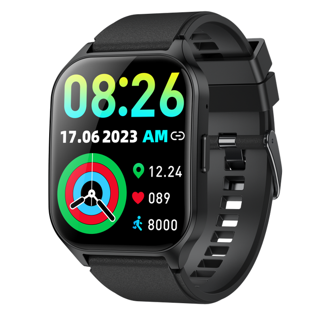 2.06-inch AMOLED Sport Watch with Always-on Display Heart Rate Monitor Music Player BT Call Fitness Smartwatch