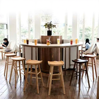 Tabourets de bar modernes minimalistes nordiques en bois massif, tabourets hauts pour usage commercial dans les bars, cafés, bureaux d'accueil et réceptions - ShanMu