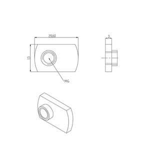 Fabricant chinois – Écrous à fente en T (T-slot nuts) en zinc <span class=keywords><strong>noir</strong></span>, conformes RoHS, modèles 5342, 5343, M5, M6, série 30, pour profilés en aluminium 3030 de 8 mm - Product Image 2