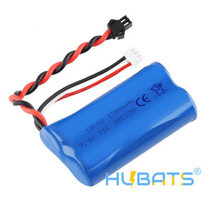 H101 18650 baterai Lithium-ion 7.4V 1500mAh dengan steker SM untuk H105 H103 H101 mainan Remote kontrol 7.4V 1800mAh 18650 baterai Li-ion - Product Image 1