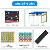 Système de tableau de récompenses magnétique 32 cartes – Tableaux de tâches pour enfants en papier – Motivation, responsabilité et développement de bonnes habitudes
