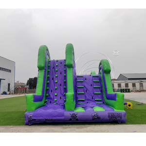 Pista <span class=keywords><strong>de</strong></span> Obstáculos Inflable Comercial Morada y Verde - Mega Desafío al Aire Libre para Niños y Adultos, Alquiler para Fiestas - Product Image 4