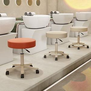 Hot Selling Custom Durable Metal Barber <b>Stool</b> Chair 360 Degree Swivel/Reclining/Height Adjustable Leather Seat for Beauty Salon - Product Image 1