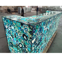 Comptoir de bar en pierre d'onyx, taille personnalisée, design de bar à domicile