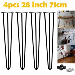Pieds de table DIY convertibles en fer industriel moderne, 3 tiges, 28 pouces, type chevrons, pour table basse, canapé, table à manger, bureau, banc, armoire - Product Image 2