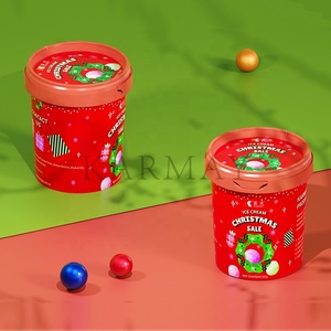 350ml 12OZ Vanilla Ice Cream Tub Ice Cream Portion <b>Cups</b> <b>Reusable</b> Dessert <b>cups</b> for Christmas Thanksgiving Gathering - Product Image 4