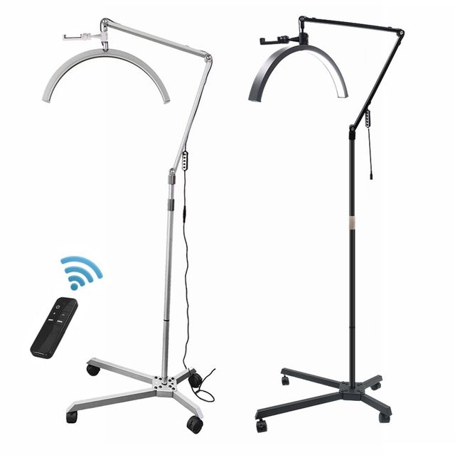 Arch Shape Led Floor Light 20 Inch 36w Half Moon Ring Light Eyelash Lamp Salon Studio Fill Lighting With Four Wheels