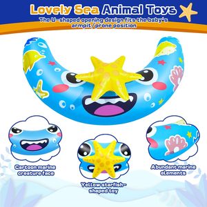 Flotador de Piscina para Bebés con Diseño de Animales Marinos Azules, con Toldo Removible y Asiento de Seguridad Ajustable - Product Image 5